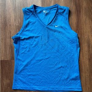 Nike Women's V-Neck Blue Tank Top